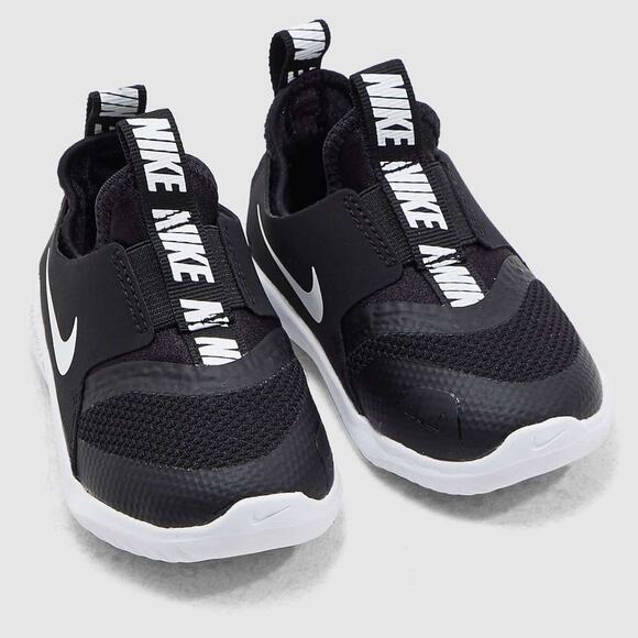 Nike US 8C Kids Black White Flex Runner School Running Shoe Sneaker Athletic - Picture 1 of 10